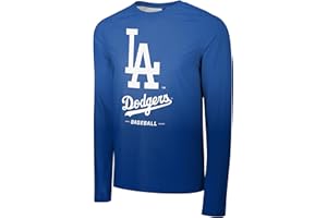 FOCO MLB Men's Official Primary Logo Wordmark Premier Team Spirit Polyester Gradient Long Sleeve T-Shirt