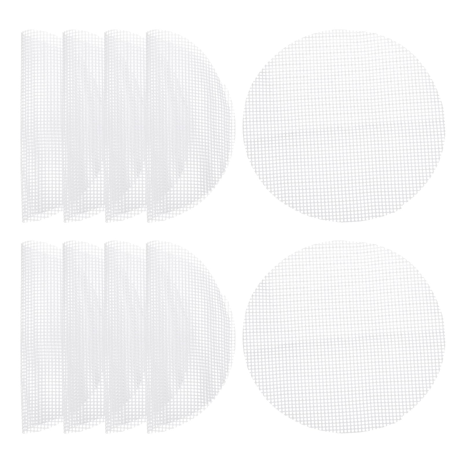 uxcell 20 Pcs 5.5 Inch Non-Stick Silicone Steamer Liners Mesh Mat, Reusable Round Steamer Mesh Pastry Dumplings Pad Mat, White — image 1