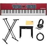 Nord Piano 6 88-Key Stage Piano Bundle with Keyboard Stand, Furniture Bench, Headphones, Cable, and Austin Bazaar Polishing Cloth