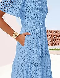ZESICA Women's 2025 Summer Short Sleeve Maxi Dress
