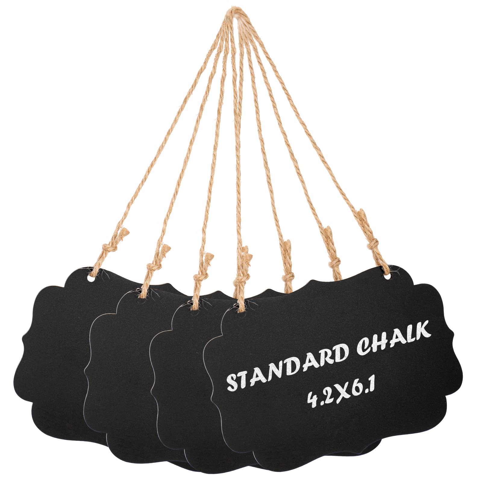 Kamehame Mini Chalkboard Signs Acrylic 4 Pcs Hanging Small Chalk Boards 6 x 4 Inch 16 x 11 cm Reusable Blackboards with Jute String for Home Office Restaurant Wedding Birthday Party Decoration
