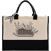 EDCTO Canvas Tote Bag, Cotton Canvas Tote Bag, Birthday Gifts for Women Librarian Book Reader Book Lover, Canvas Tote Bags for Women, Womens Weekend Bag…