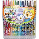 Pororo Plastic Twist Up Crayons Color Pencils 14 Pens