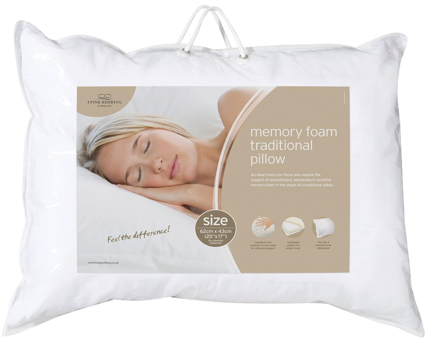 The Fine Bedding Company Traditional Memory Foam Pillow Amazon.co.uk