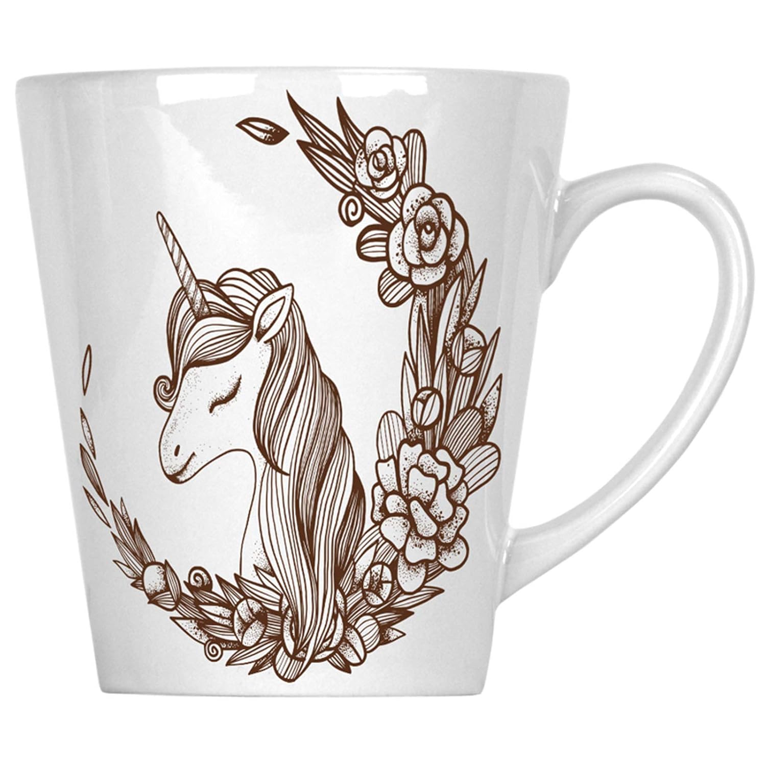 Corona Floral Unicornio 340 ml Latte taza o504L: Amazon.es: Hogar