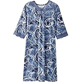Silverts Open-Back Hospital Gowns for Women – Comfortable, Easy Dressing for Seniors & Patients - Milk Silk Lace 3/4 Sleeve