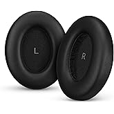 Replacement Earpads for Sennheiser Momentum 4 (IV) Wireless Headphones, Soft PU Leather Cushions, Extra Comfort, Easy & Quick Installation, by Brainwavz (Black)