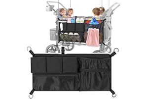 COOCAKE Stroller Wagon Cargo Net Universal wagon accessories Compatible with Wonderfold All W-Series Models,Partition pockets Mesh Cargo Nets Organizer for Storage