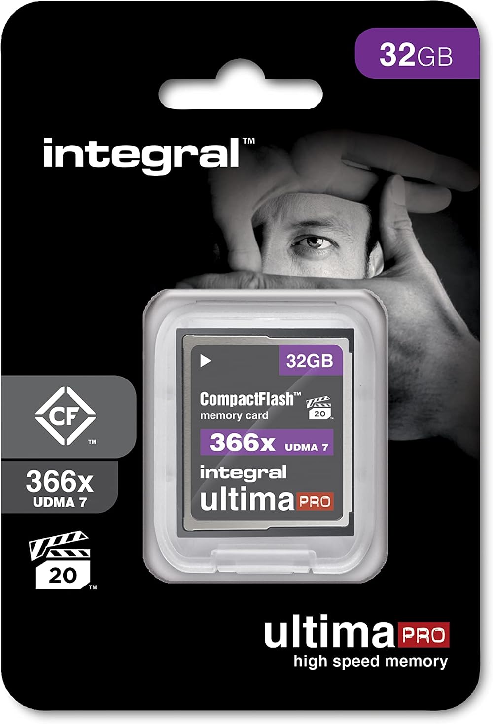 Integral 32GB Compact Flash Card UDMA-7 366x 55MB/s Read 25MB/s Write