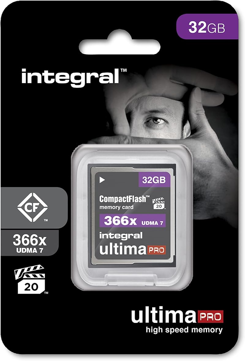 Integral 32GB Compact Flash Card UDMA-7 366x 55MB/s Read 25MB/s Write