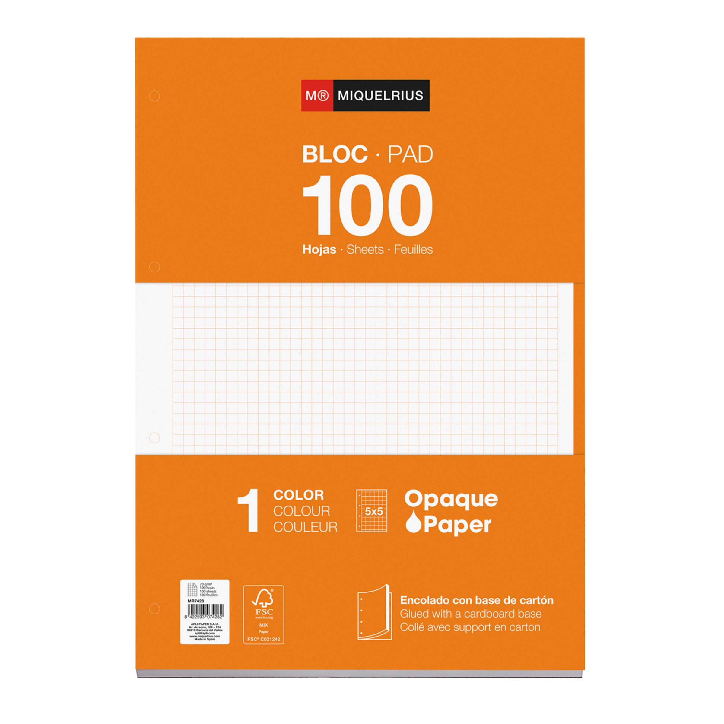 Miquel Rius 422067 - Block Spare 100h Grid 5x5 Orange