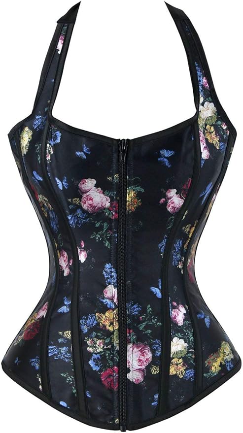 Bustino Corsetto Donna Gotico Floreale | Elegante E Regolabile | Per Feste E Costumi - Foto 4