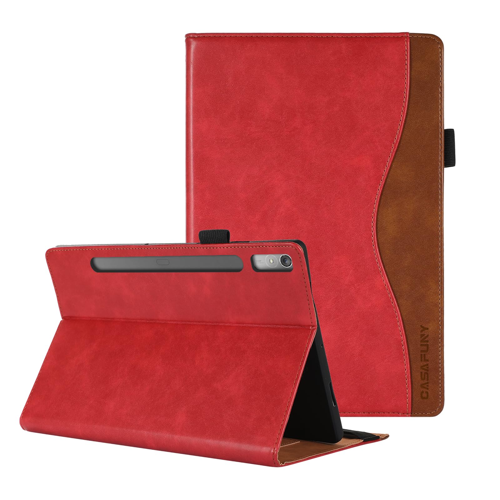 CASAFUNY Case for Lenovo Tab P11 Pro 11.2" Tablet, Shockproof Protective Cover with Stand & Card Slots - Red — image 1