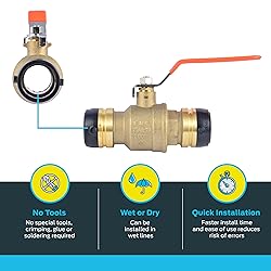 SharkBite 1-1/4 Inch Ball Valve, Push to Connect