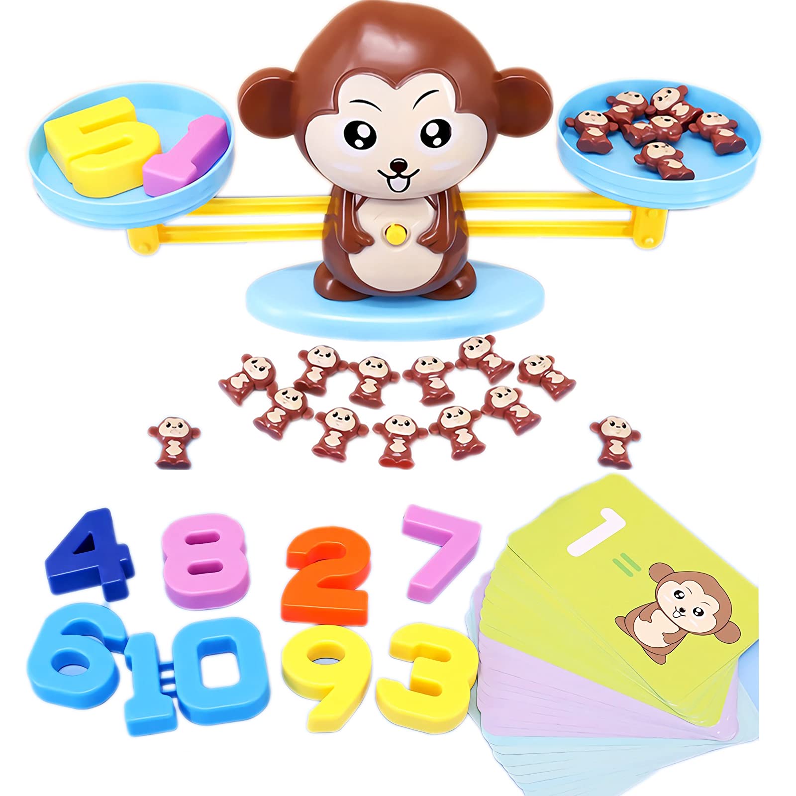 Monkey Balance Math Game Toys, Kids Weighning Scale Educational Counting Toys for Preschoolers/Kindergarten,Numbers Learning Mathematical Teaching Tool for 3-5 Years Old Boys Girls