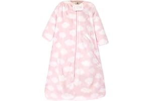 Hudson Baby Unisex Baby Plush Sleeping Bag, Sack, Blanket, Pink Clouds, 6-12 Months
