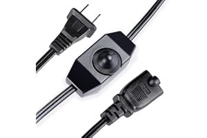 Leymays Dimmer Light Switch, 6FT Rotary Control for 120V 100W - Outdoor String Lights Dimmable Lights Dimming Thermostat Reptile - Black Pack of 1