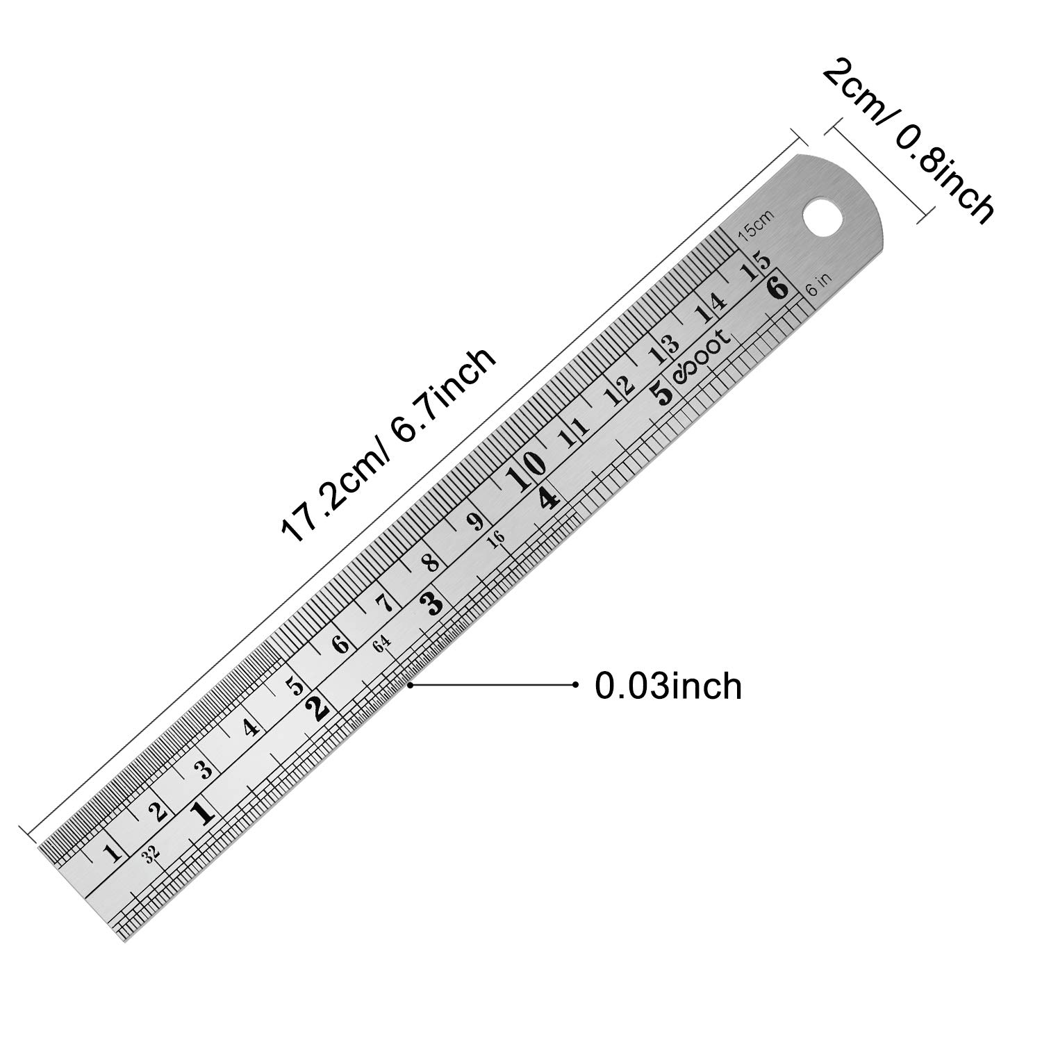 Mua Stainless Steel Ruler and Metal Rule Kit with Conversion Table ...