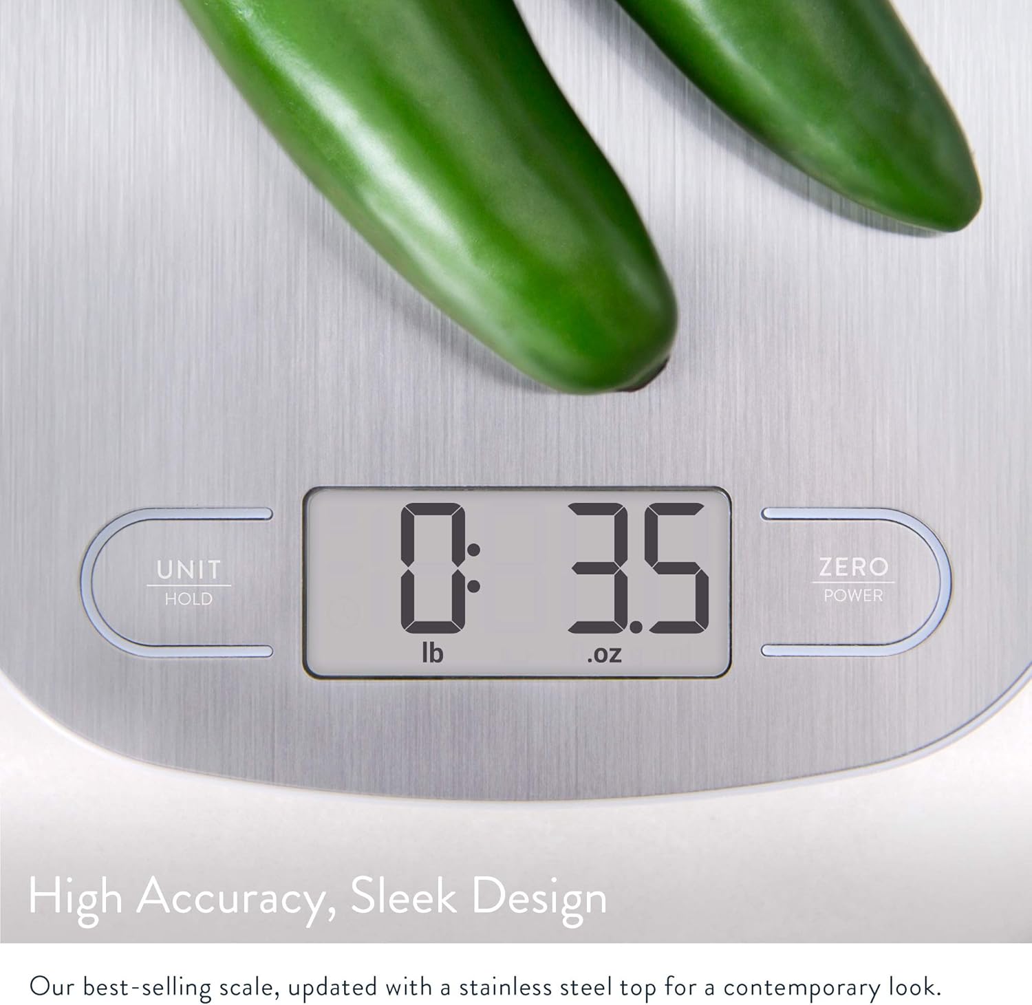 GreaterGoods Digital Food Kitchen Scale, Multifunction Scale Measures in Grams and Ounces (Ash Grey): Kitchen & Dining