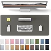 YSAGi Leather Desk Protector, Office Mat, Large Mouse Mat, Non-Slip PU Leather Blotter, Laptop Desk, Waterproof Writing Pad for Office and Home (Dark Grey, 23.6" x 13.8")