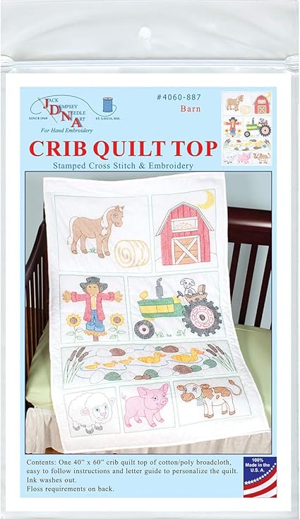 Amazon Com Jack Dempsey Jdn4060 887 Crib Quilt Top Barn