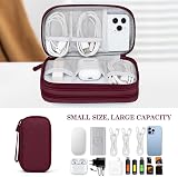 FYY Travel Cable Organiser 2-Layer Waterproof Electronics Pouch S-Wine Red view 6