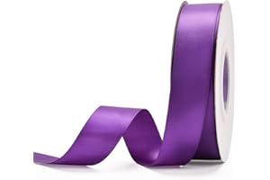 YAMA Double Face Satin Ribbon - 7/8" 25 Yards for Gift Wrapping Ribbons Roll, Purple