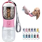 Cibaabo Dog Water Bottle with Food Container, Travel Puppy Water Bowl, Portable Pet Dispenser, Girl Dog Accessories Stuff Items Essentials Necessities for Yorkie Chihuahua Cat Walking and Hiking