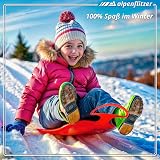 Alpenflitzer 2x Bob Sledges with Handle Kids Snow Sledge Blue Red Toboggan view 3