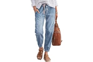 Flamingals Straight Leg Button Fly Jeans for Women Multi Pocket Mid Rise Jeans Without Belt Denim Pants