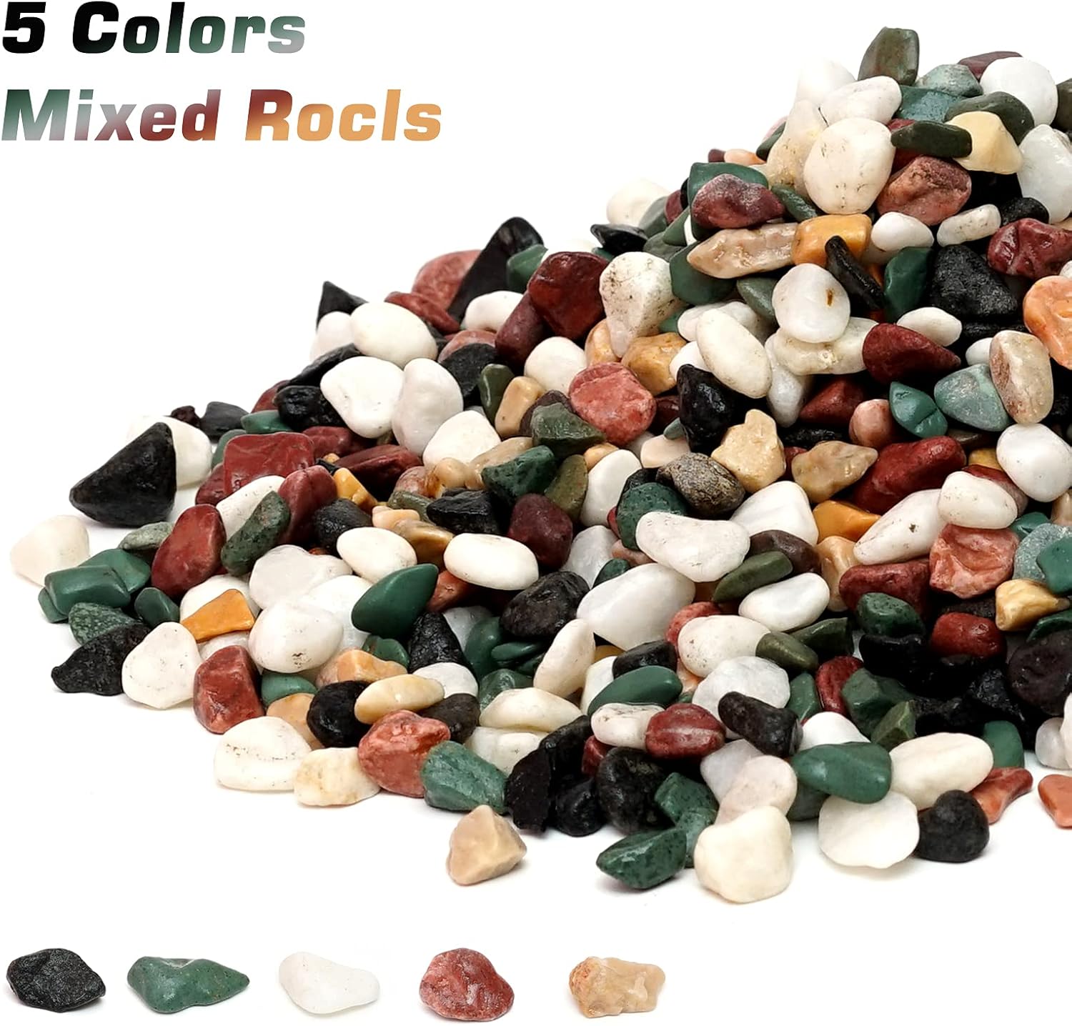 2.7 lb Mixed Five Color Decorative Rocks Stones Pebbles-Garden Ornamental Gravel for Potted Plants, Succulent, Cactus Bonsai, DIY, Vase Fillers, Pumice, Aquarium, Terrarium, Fairy Gardening, Top Dressing. : Garden & Outdoor