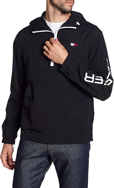 Amazon トミーヒルフィガー Tommy Hilfiger アノラック ナイロン ジャケット メンズ ウインドブレーカー アウター ジップ トミー Tmb 158an438 L ブラック アウトドア アウトドアジャケット 通販