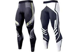 OEBLD Compression Pants Men UV Blocking Running Tights 1 or 2 Pack Gym Yoga Leggings for Athletic Workout