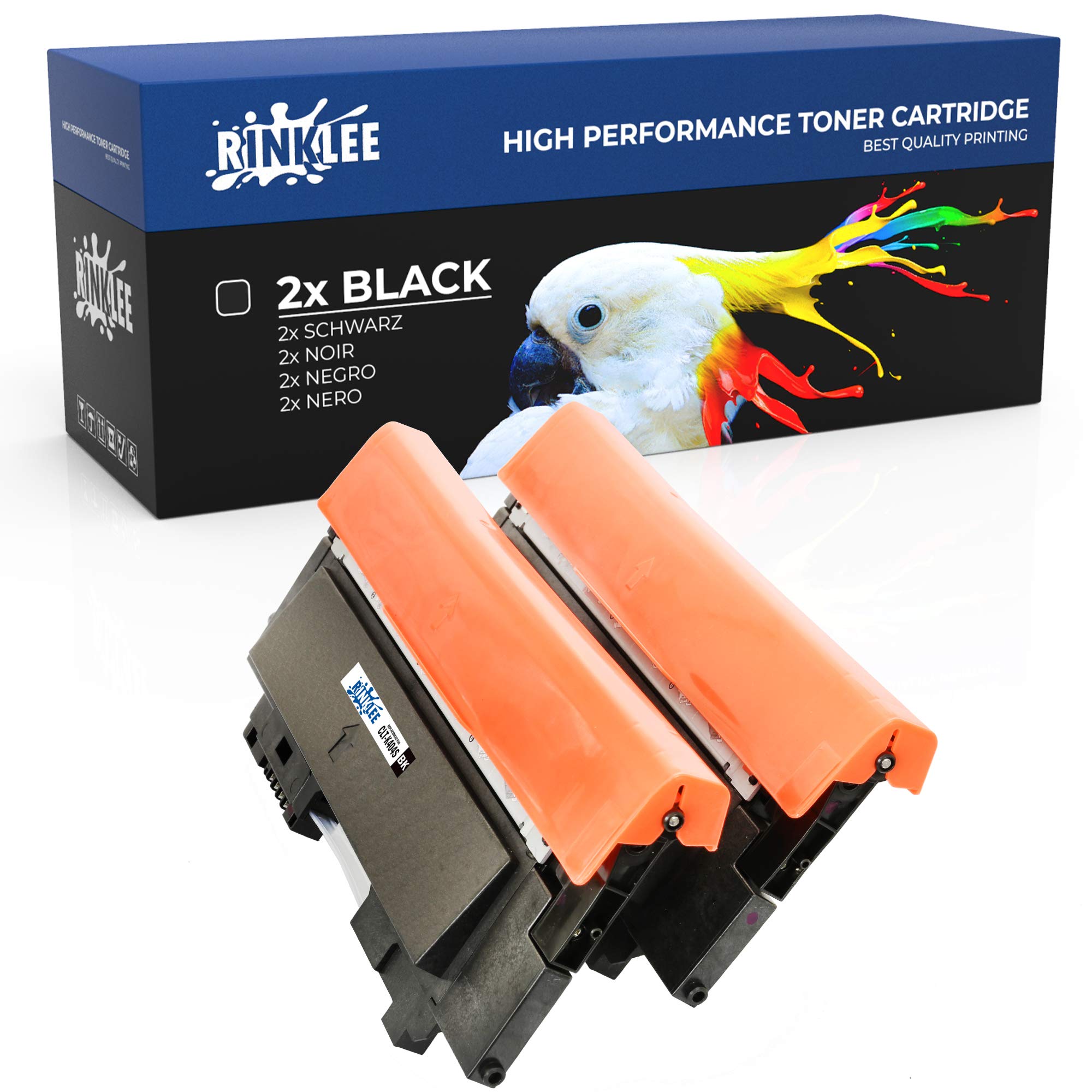 RINKLEE CLT-K404S Toner Cartridge Compatible with Samsung Xpress SL-C430 SL-C430W SL-C480 SL-C480FN SL-C480FW SL-C480W | High Yield 1500 Pages | BLACK, 2-PACK
