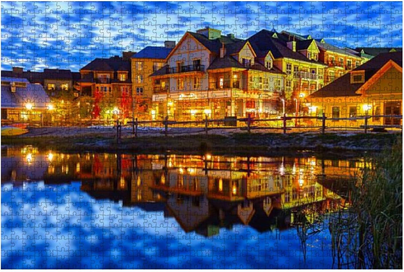 Blue Mountain Village Near Collingwood Ontario Canada Famous Resort 1000 Piece Wooden Jigsaw Puzzle DIY Children Educational Puzzles Adult Decompression Gift Creative Games Toys Puzzles Home Decor