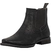 J's.o.l.e Ankle Cowboy Boots for Men Square Toe Chelsea Boots Mens Casual Retro Stylish Boots