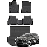 Wailtnb-Car Floor Mats for Hyundai Santa Fe 2021 2022 2023 (Gas Only) All-Weather Car Mat Cargo Liner Protection Black Accessories