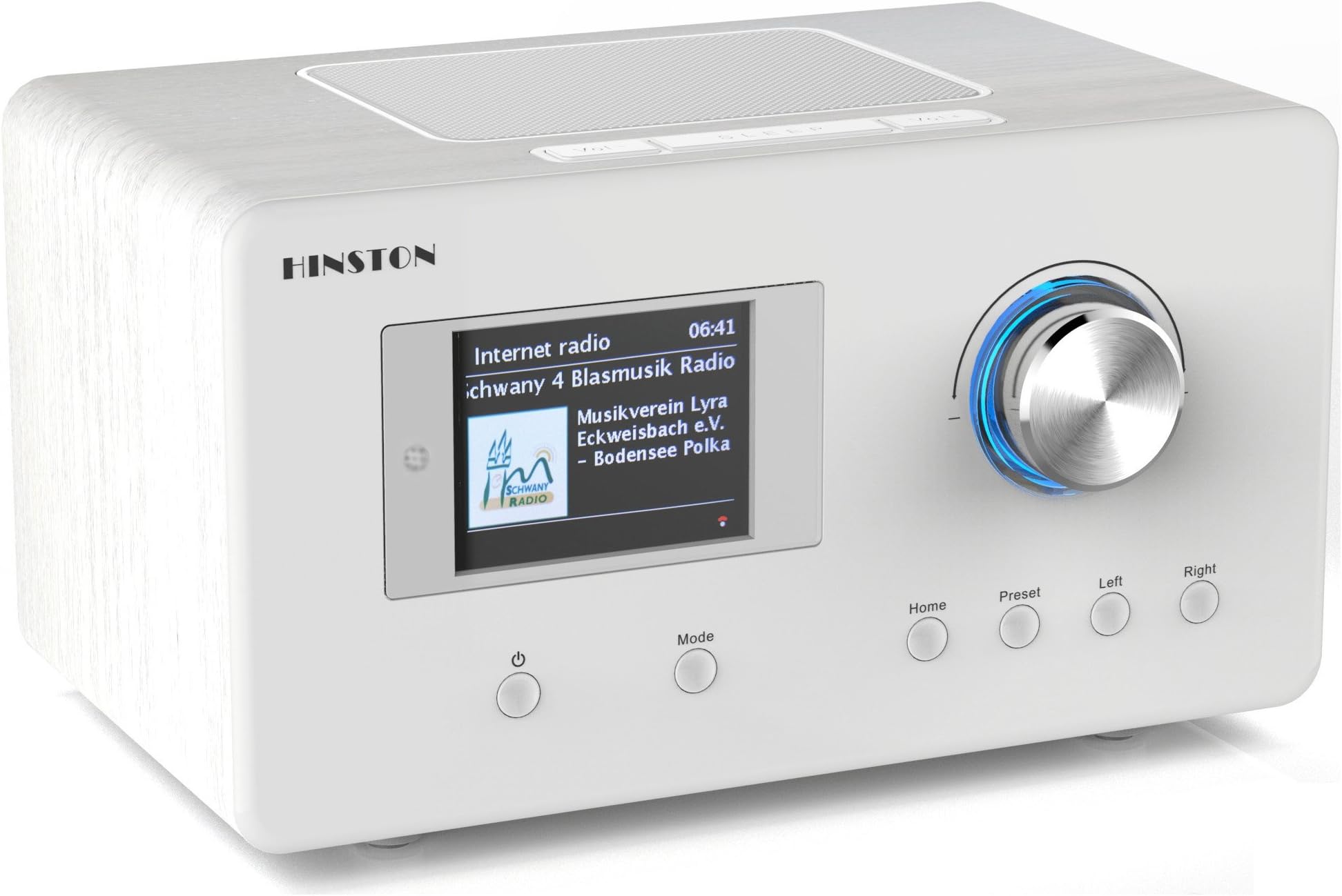 Color Display Internet Radio, White Wooden case, 5W Power Output