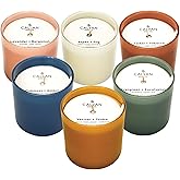 Calyan Wax Co. Dignity Series Scented Candle Gift Set - 6 Scented Candles - 35 Hour Burn - Luxury Non Toxic Soy Wax Candles - Long Lasting Colorful Ceramic Jar Candle for Home - 5.3oz