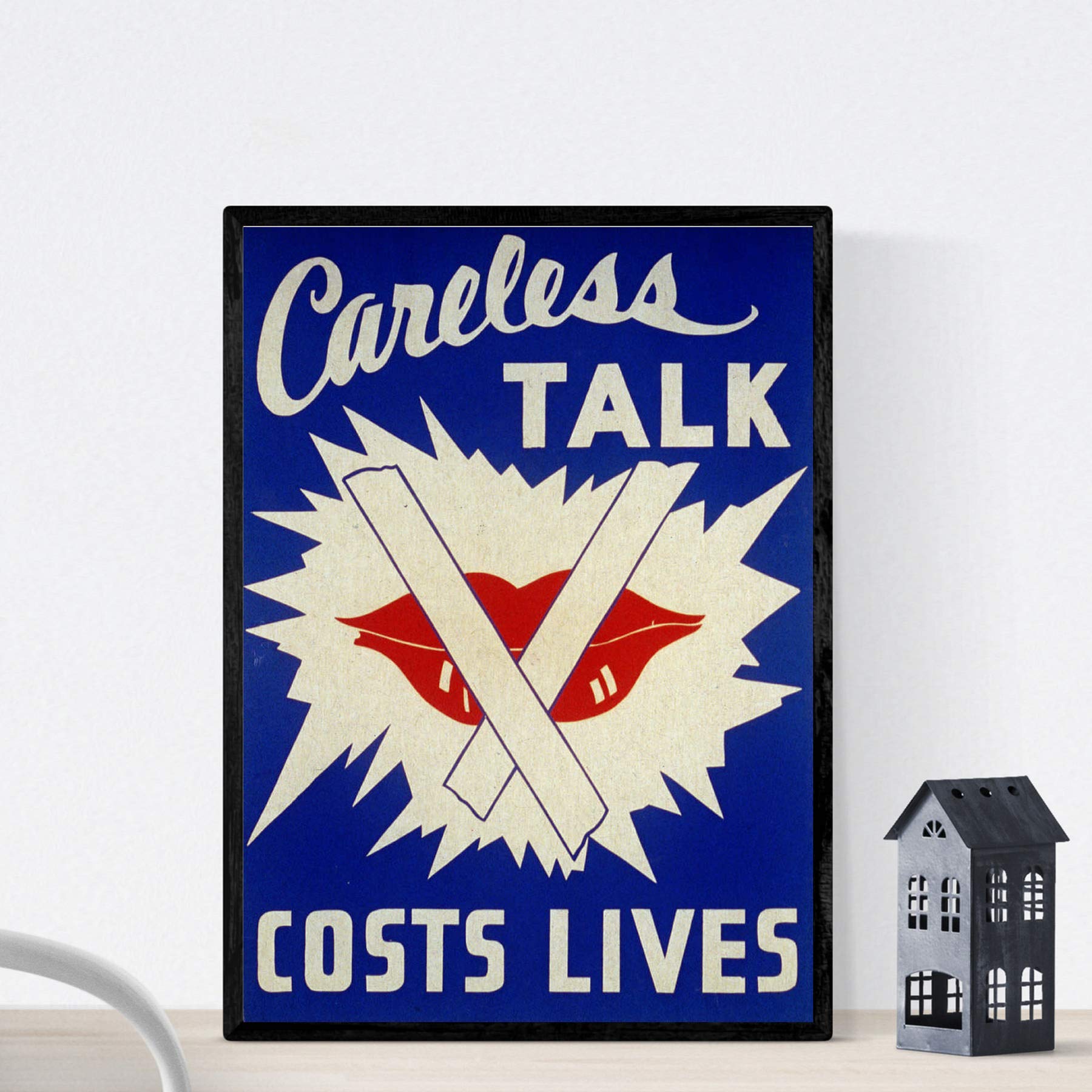 Nacnic Vintage Poster Vintage Poster World War II US Propaganda Careless talk. A4 size — image 1
