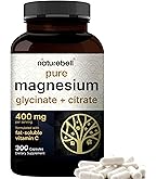 Magnesium Glycinate Supplement 1600mg With Vitamin B6 352mg Of Elemental Magnesium 94 Daily Nrv 120 High Strength Capsules 2 Months Supply Supports Muscle Nerve Health Vegan Lab Tested