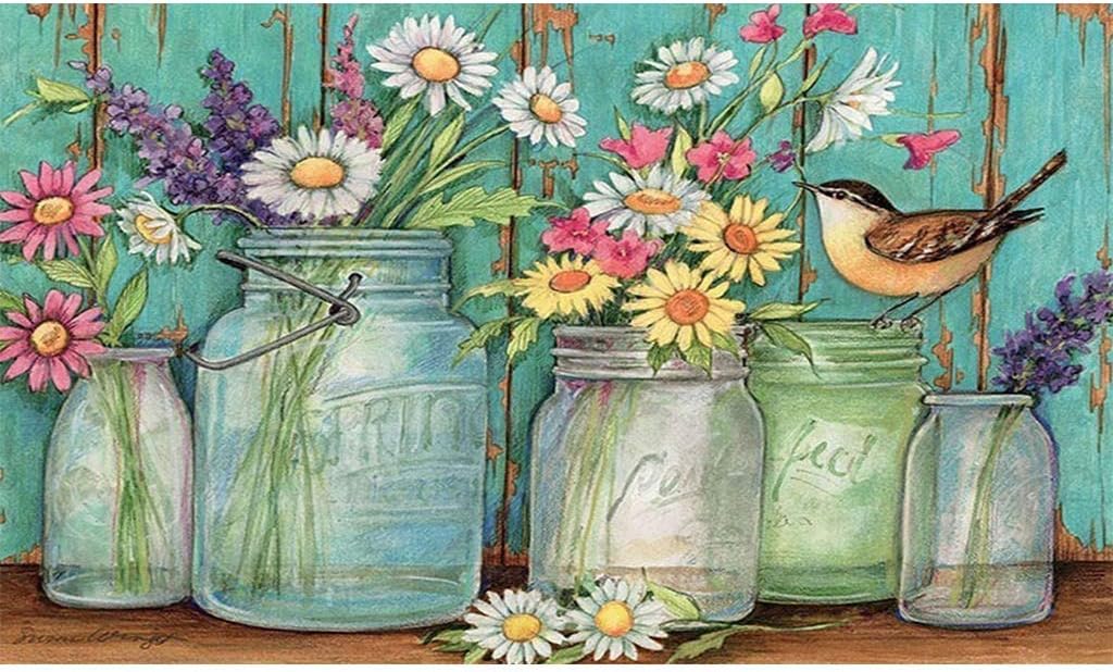 LIK DIY 5D Diamond Painting Full Kits, Full Drill Diamond Painting Kits Crystal Embroidery Pictures Cross Stitch Art Craft for Home Decor (Chrysanthemum)