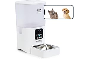 Owlet Home Smart Automatic Pet Feeder with1080P HD Camera for Cats & Dogs (6L), WiFi, Live Video, Auto Night Vision, 2-Way Audio, Works with Alexa & Google Assistant, Motion Alert, No Monthly Fee