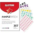 QUSTERE Pimple Patches for Face, Colorful Hydrocolloid Acne Patches, Cute Star Zit Covers for Face, Spot Stickers with Tea Tree, Salicylic Acid & Cica Oil| 4 Sizes (8mm, 10mm, 12mm & 14mm) |357 Count