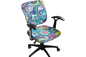 FORCHEER Desk Chair Cover Stretch Boho Office Chair Covers Two Piece for Split Office Chairs Stretchable