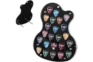 LEIZHENZI Guitar Pick Holder Wall Mount - Acrylic Guitar Pick Display Case for 23 Picks, Mini Amp Style, Guitar-Shaped, Perfect for Collectors & Musicians