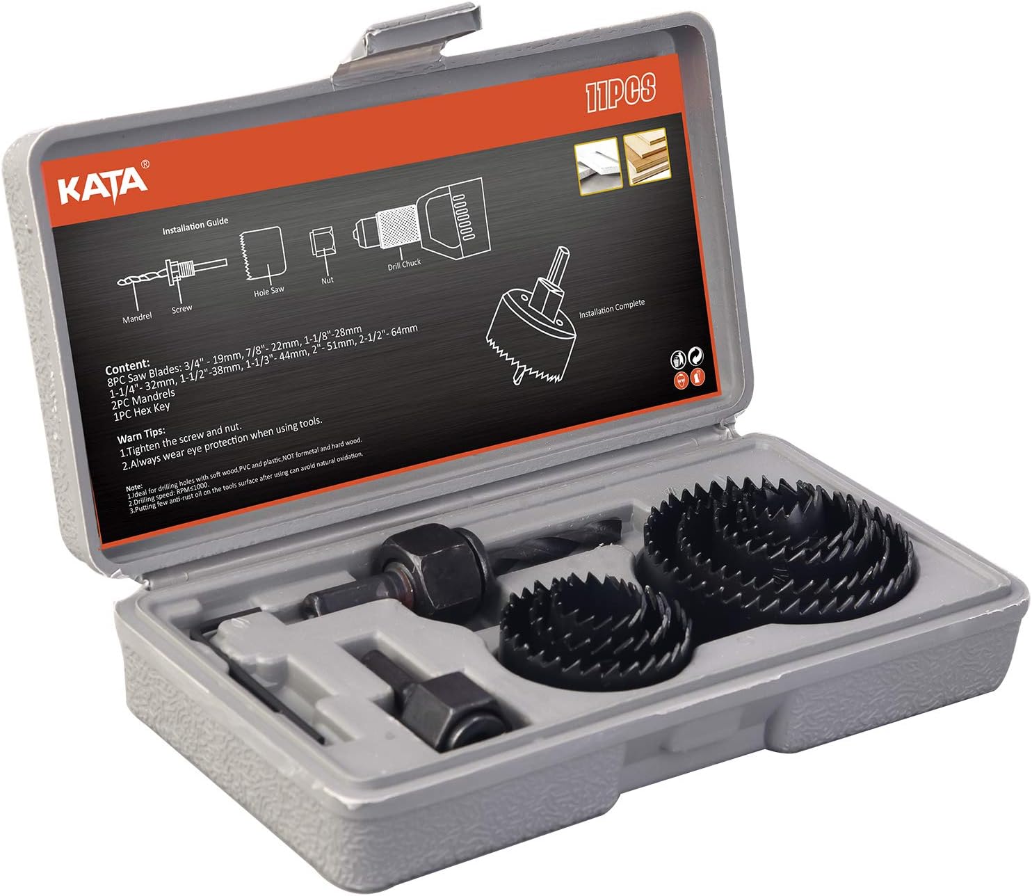 KATA 11PCS Hole Saw Kit 3/4