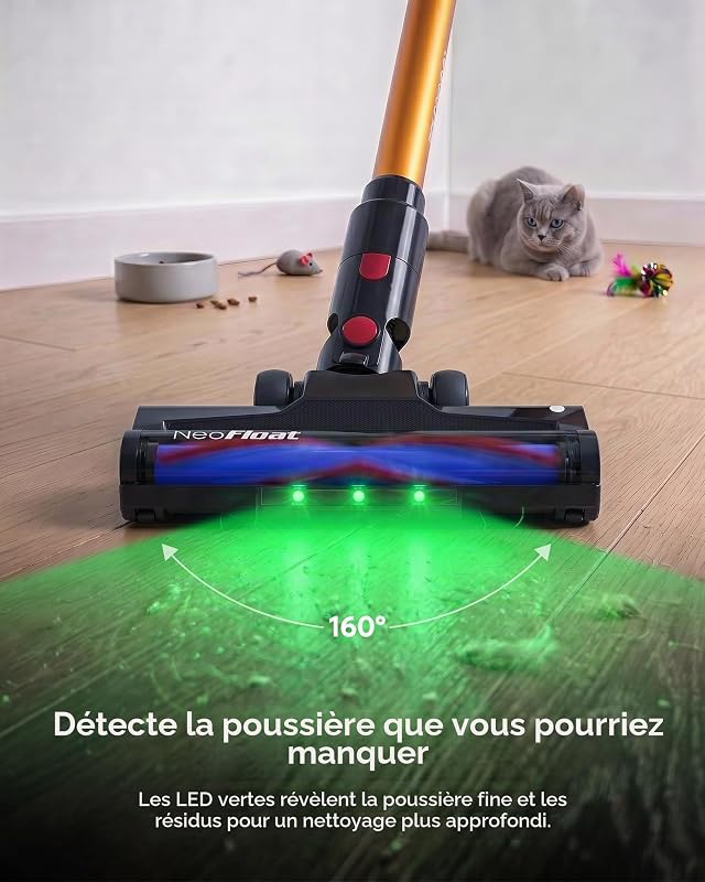 Aspirateur Balai sans Fil 55kPa/550W/60min Tapis Poils Sols Durs — photo 5 sur 8
