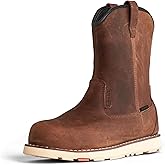 The BRUNT Bolduc (Comp Toe) - Brown - 9" Waterproof Pull-On Wellington Wedge Work Boot - EH Rated - Slip + Oil Resistant - Adjustable Width System