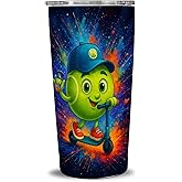 20 oz Tennis Tumbler, Vacuum Insulated Stainless Steel Skinny Travel Mug with Lid & Straw, Ball Cartoon, Funny Court Stats Panel, Car Cup Holder Friendly, Tennis Gifts for Players Women Men Coach